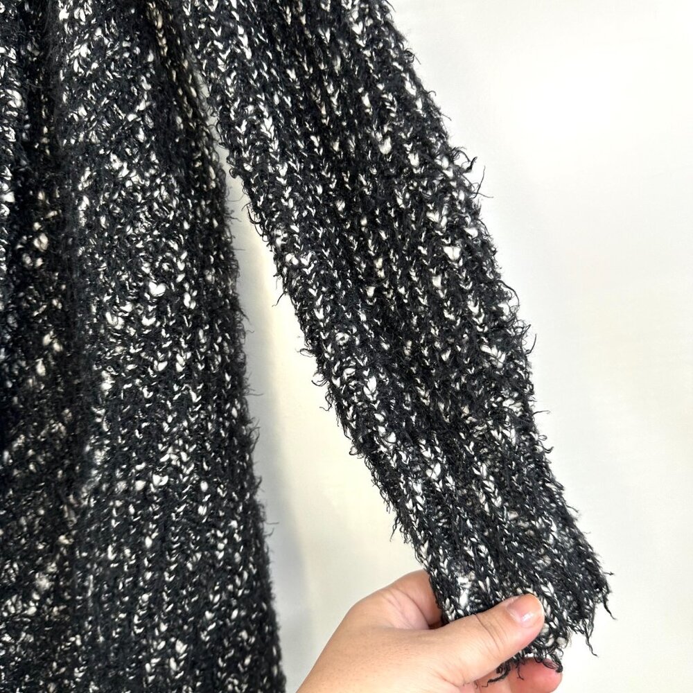 XOXO Black & White Open Drape Front Cocoon Cardigan Medium - Picture 8 of 11